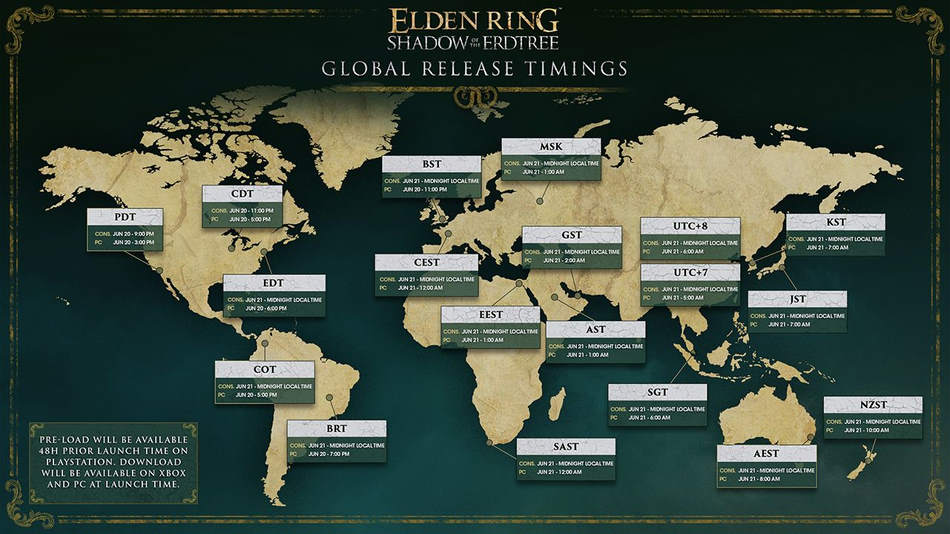 Elden Ring DLC Shadow of the Erdtree, horários de lançamento e disponibilidade