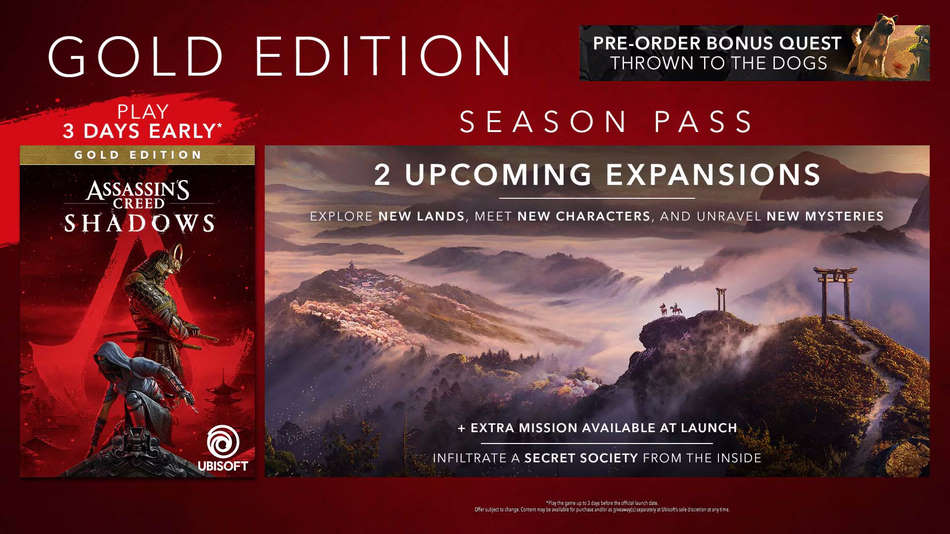Assassin's Creed Shadows Edição Gold