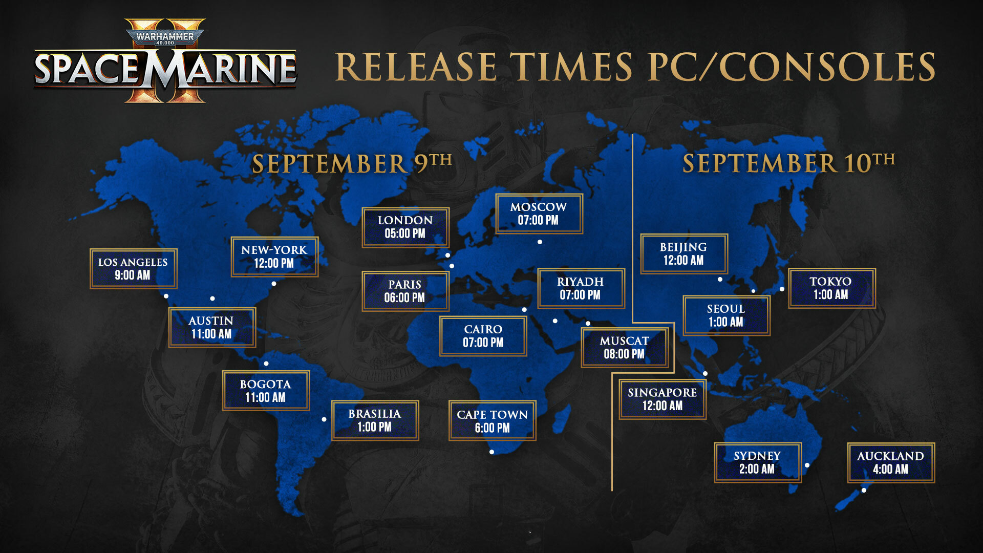 Warhammer 40k Space Marine 2 Release Time