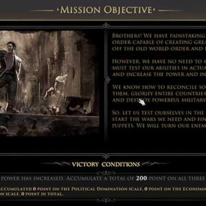 Mission objective before the game